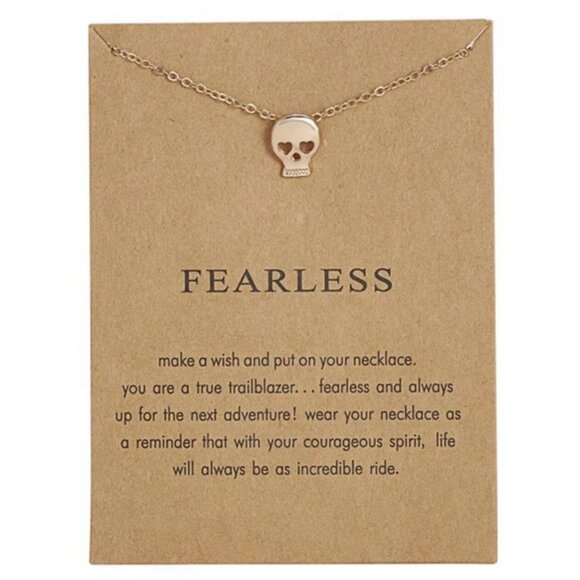 2 BOGO Gold Dipped Fearless Skull Magical Unicorn Pendant Necklaces Minimal NEW - Picture 2 of 7